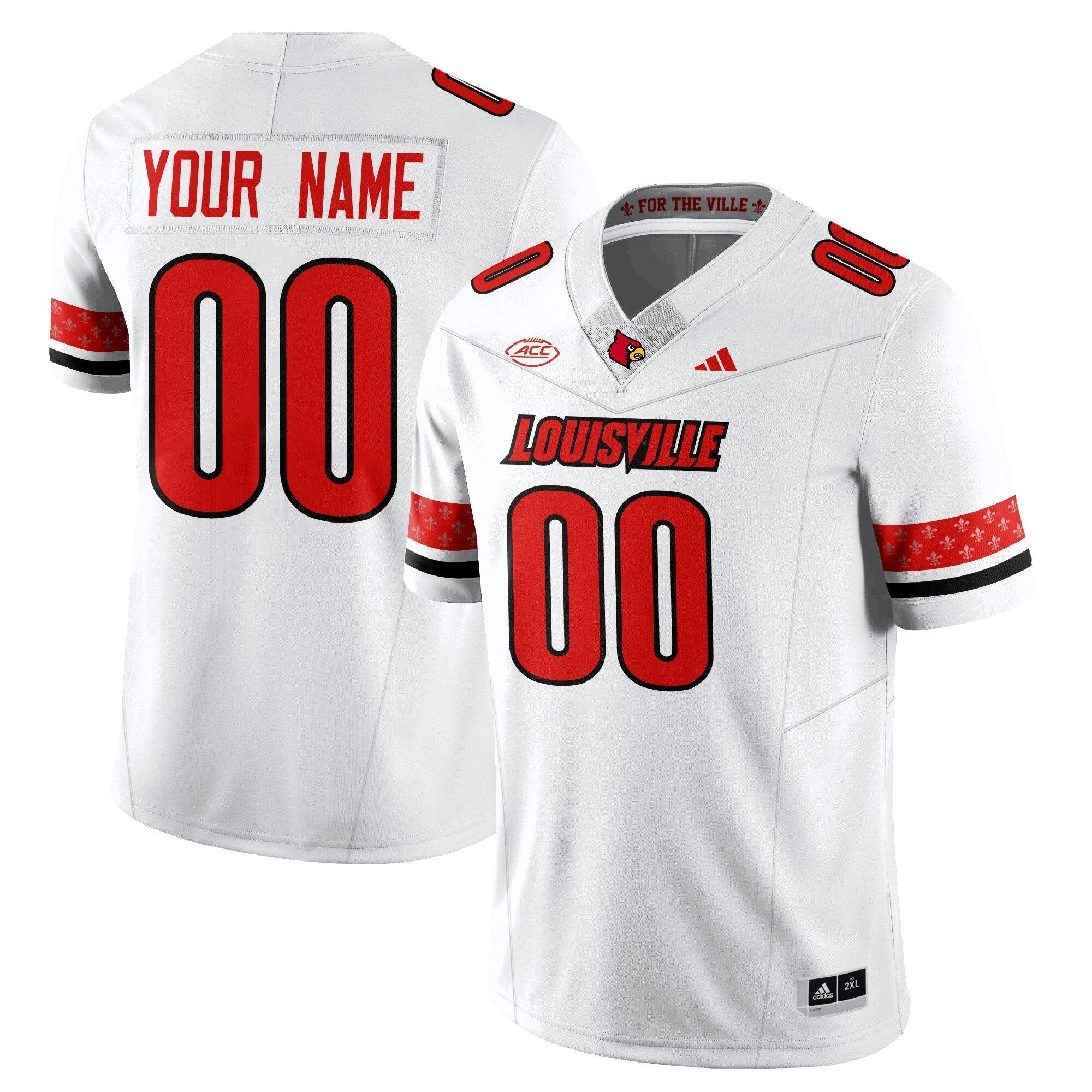 Custom Louisville Jersey Name, Number Football 2025 Vapor Limited Stitched White by NCAA Football Jersey