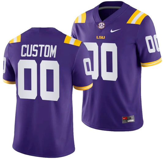Custom Lsu Tigers Jersey Name and Number NCAA College Football SEC Patch Purple by My Store