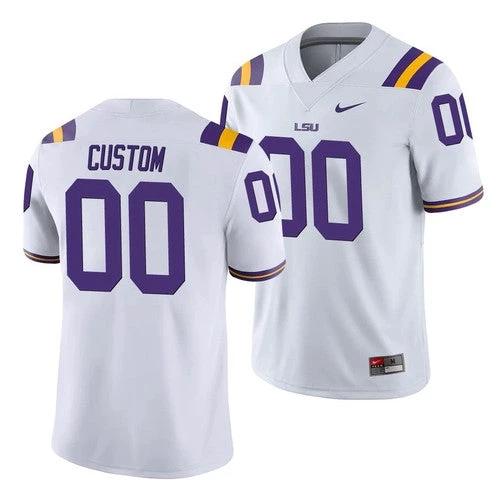 Custom Lsu Tigers Jersey Name and Number NCAA College Football White by My Store