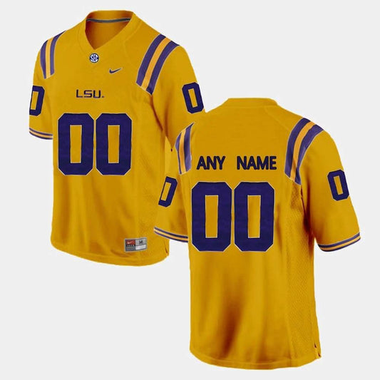 Custom Lsu Tigers Jersey Name and Number NCAA College Football Yellow by My Store