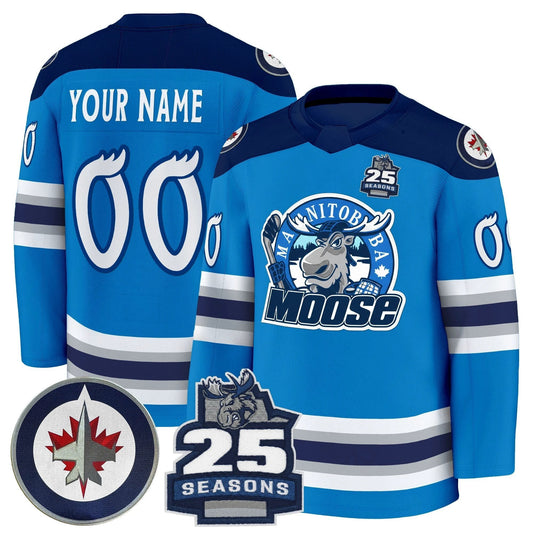 Custom Manitoba Moose Jersey Name and Number 2025 Premium All Stitched by Hockey David