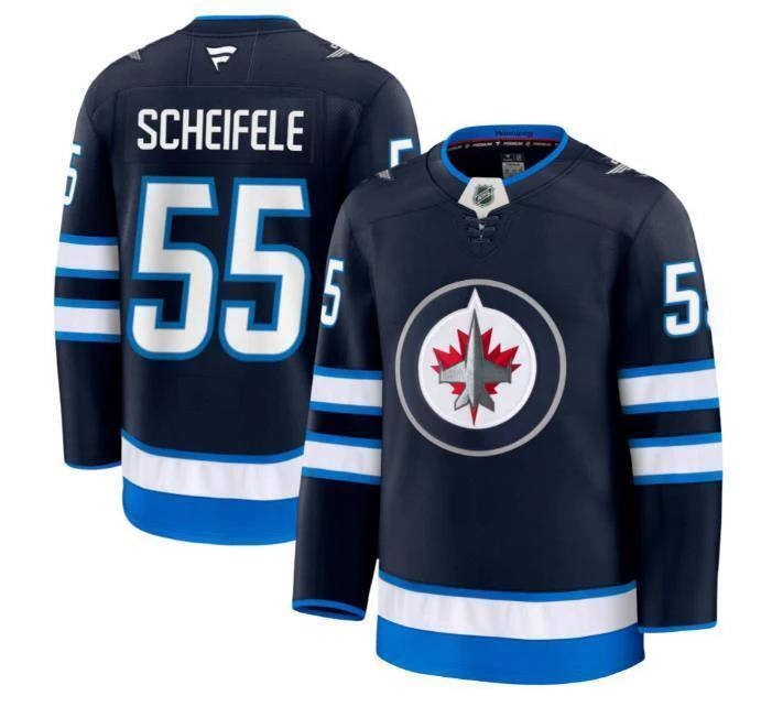 Custom Mark Scheifele Jets Jersey - Navy All Stitched by Hockey David