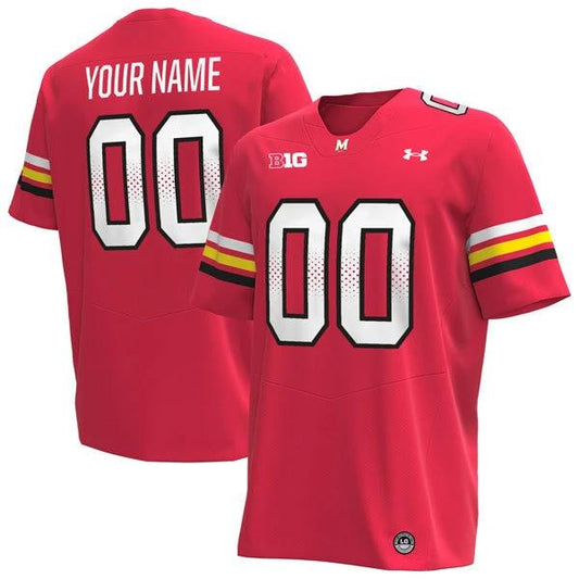 Custom Maryland Terrapins Jersey Name and Number College Football Red Home – All Stitched by My Store