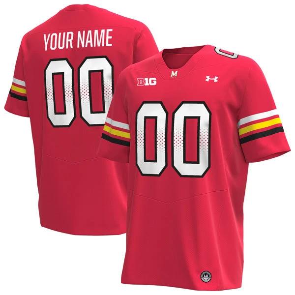 Custom Maryland Terrapins Jersey Name and Number College Football Red Home Game – All Stitched by My Store