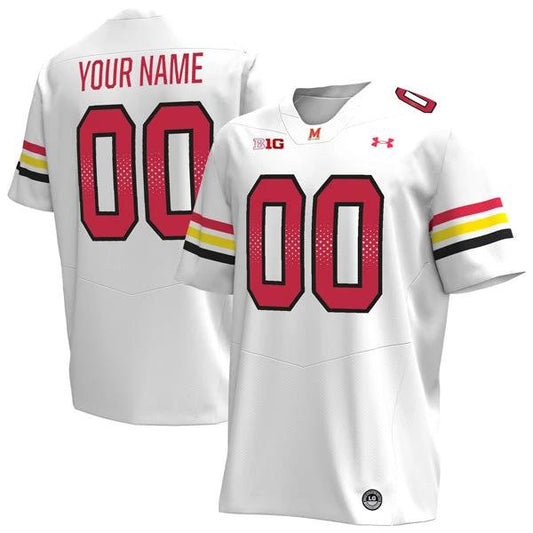 Custom Maryland Terrapins Jersey Name and Number College Football White Away – All Stitched by My Store