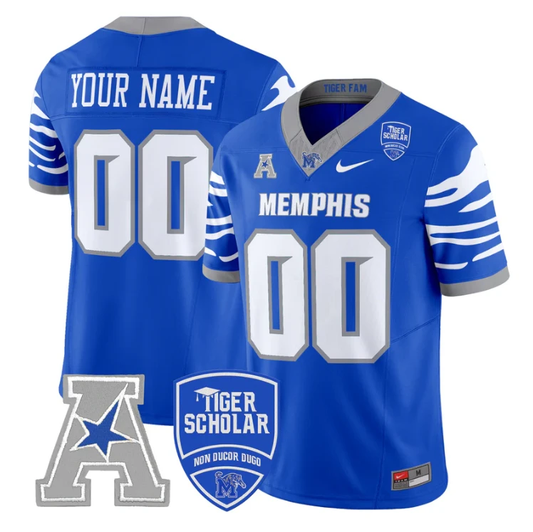 Custom Memphis Tigers Jersey Name, Number 2025 Vapor Limited Stitched Royal by My Store NCAA Football Jerseys