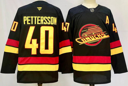 Custom Men Brock Boeser Canucks Black Jersey All Stitched (Copy) (Copy) by Hockey David
