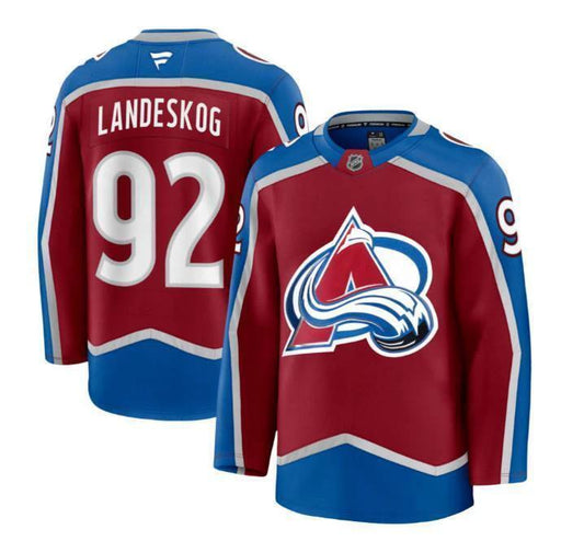 Custom Men Gabriel Landeskog Avalanche Burgundy Jersey All Stitched by Hockey David