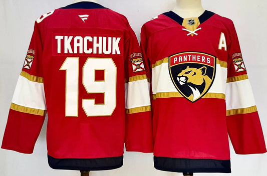 Custom Men Matthew Tkachuk Panthers Red Jersey All Stitched by Hockey David