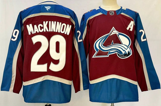 Custom Men Nathan MacKinnon Avalanche Burgundy Jersey All Stitched by Hockey David
