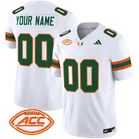 Custom Miami Hurricanes Jersey Name, Number 2025 Limited Stitched White by My Store