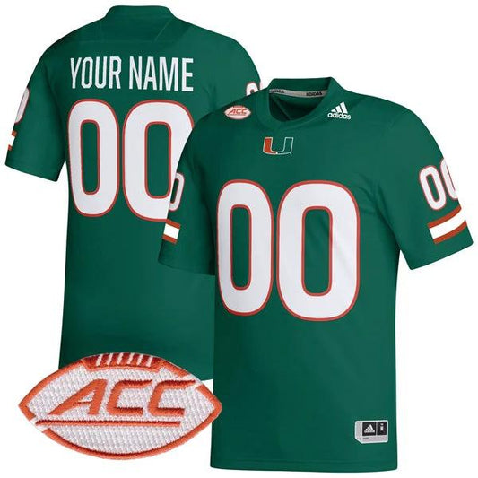 Custom Miami Hurricanes Jersey Name and Number College Football Green Alternate Game – All Stitched by My Store