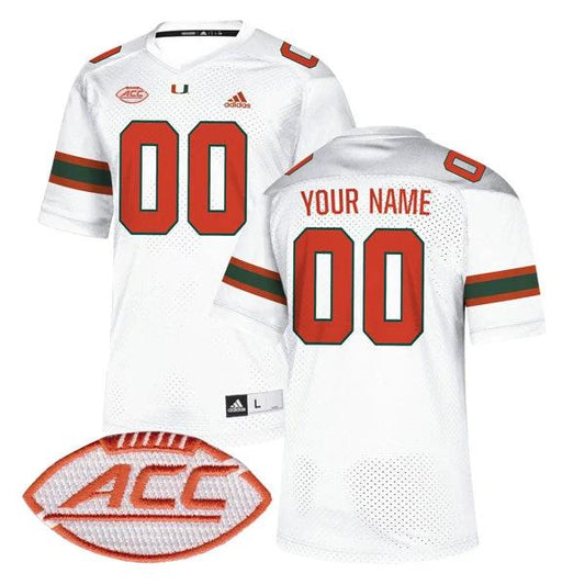 Custom Miami Hurricanes Jersey Name and Number College Football White – All Stitched by My Store