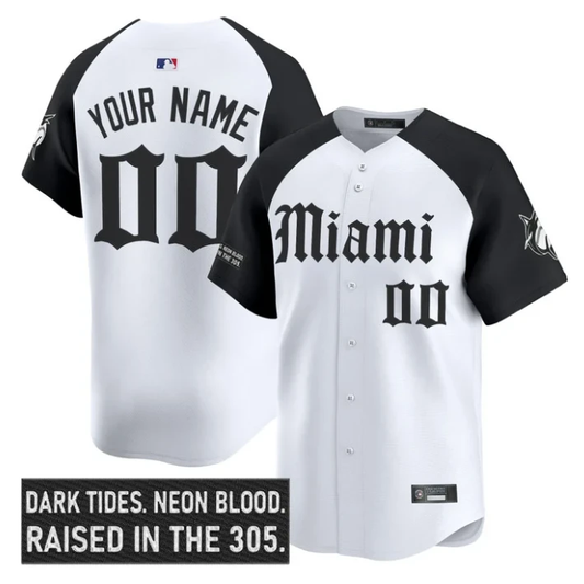 Custom Miami Marlins Jersey Name, Number Gothic Vice Edition Stitched by My Store