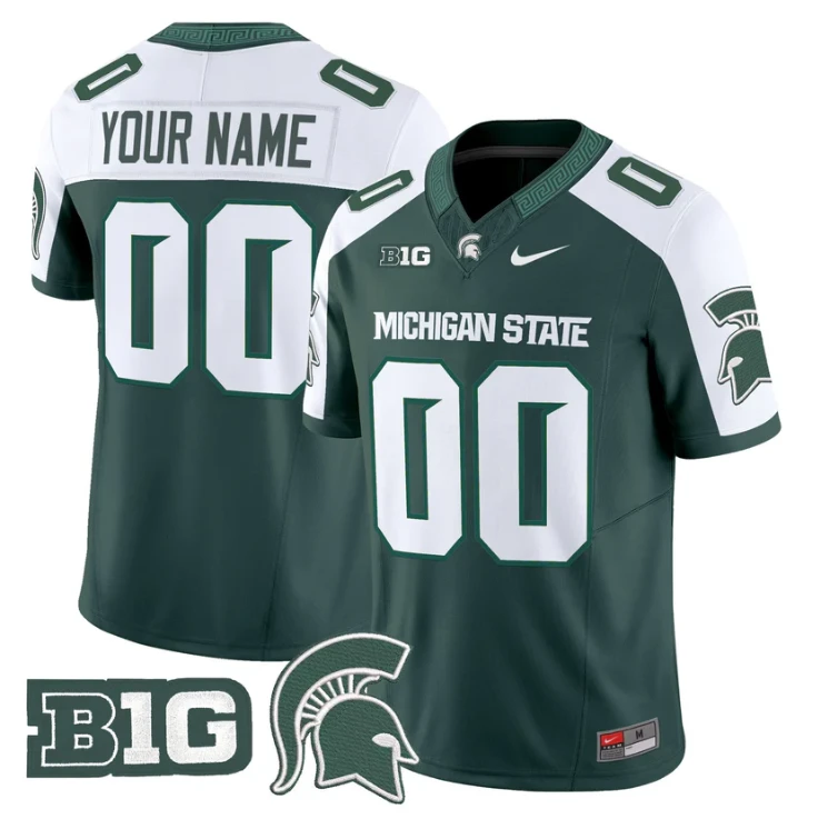 Custom Michigan State Spartans Jersey 2025 Vapor Limited Stitched Green Alter by My Store NCAA Football Jerseys