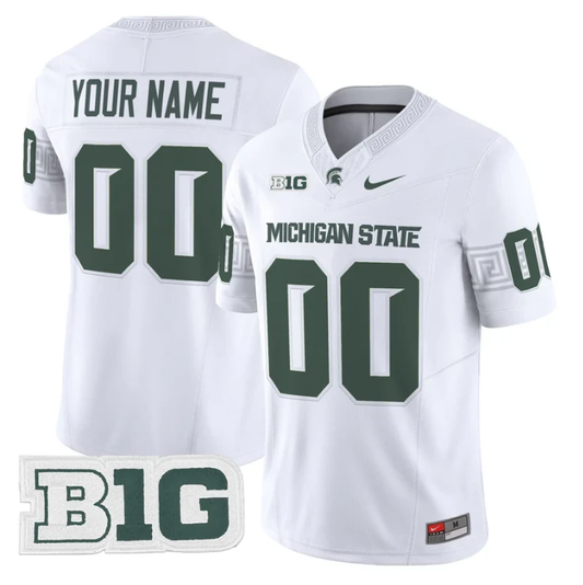 Custom Michigan State Spartans Jersey 2025 Vapor Limited Stitched White by My Store NCAA Football Jerseys