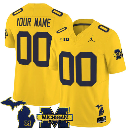 Custom Michigan Wolverines Jersey Name, Number 2025 Vapor Stitched Maize by NCAA Football Jersey