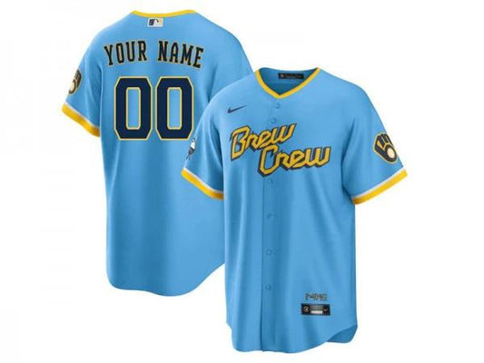 Custom Milwaukee Brewers Powder Blue City Connect Limited Jersey by My Store