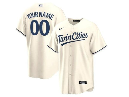 Custom Minnesota Twins Cool Base Jersey - Cream by My Store