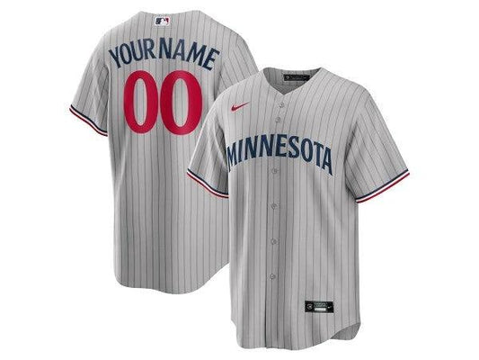 Custom Minnesota Twins Cool Base Jersey - Gray by My Store