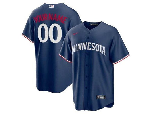 Custom Minnesota Twins Cool Base Jersey - Navy by My Store