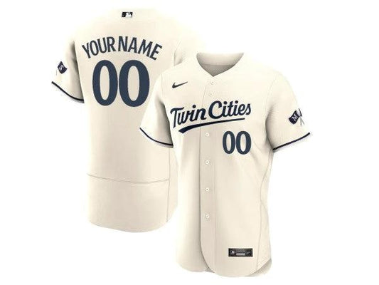 Custom Minnesota Twins Flex Base Jersey - Cream by My Store