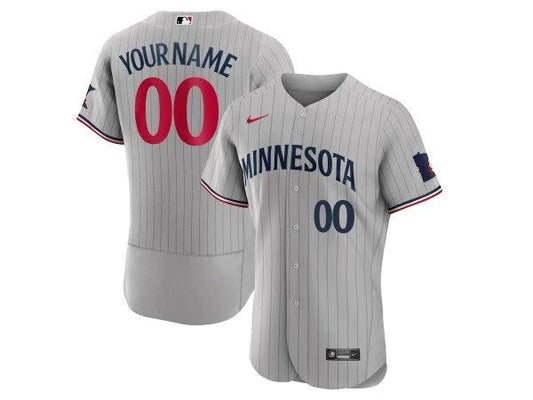 Custom Minnesota Twins Flex Base Jersey - Gray by My Store