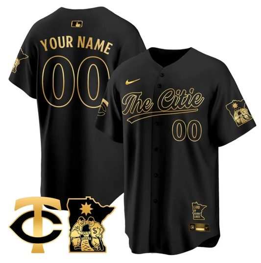 Custom Minnesota Twins Jersey 2025 City Connect Concept Stitched Black Gold by My Store