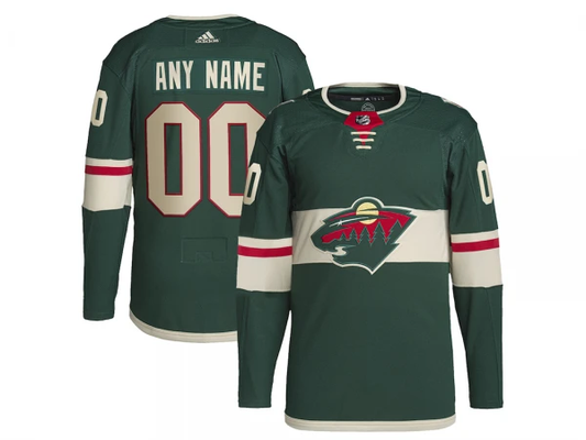 Custom Minnesota Wild Green Home Jersey by Hockey David