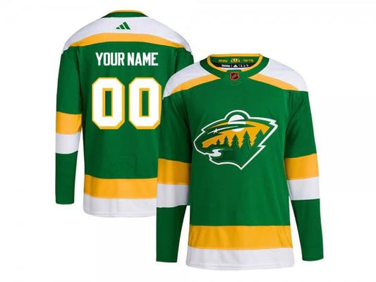 Custom Minnesota Wild Green Reverse Retro 2.0 Jersey by Hockey David