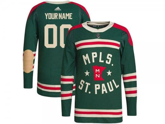 Custom Minnesota Wild Green Winter Classic Jersey by Hockey David