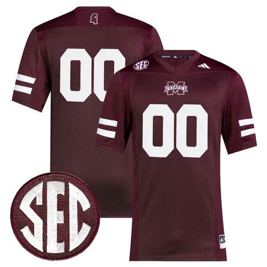 Custom Mississippi State Jersey Name and Number College Football Maroon Premier – All Stitched by My Store