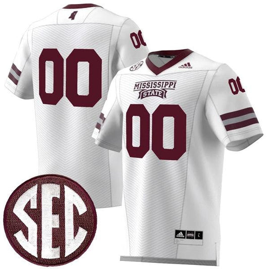 Custom Mississippi State Jersey Name and Number College Football White Premier Strategy – All Stitched by My Store