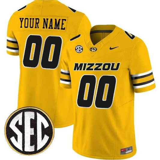 Custom Missouri Tigers Jersey Name and Number College Football Gold Vapor F.U.S.E Limited – All Stitched by My Store