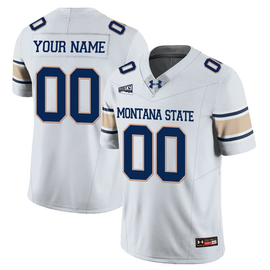 Custom Montana State Bobcat Jersey Name, Number Football 2025 Stitched White by My Store