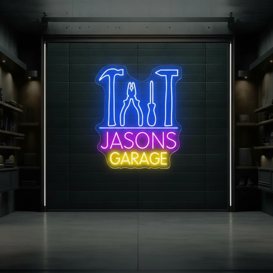 Custom Name Garage Neon Garage Light Sign by Neonchics