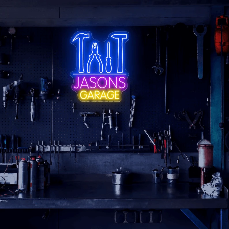 Custom Name Garage Neon Garage Light Sign by Neonchics