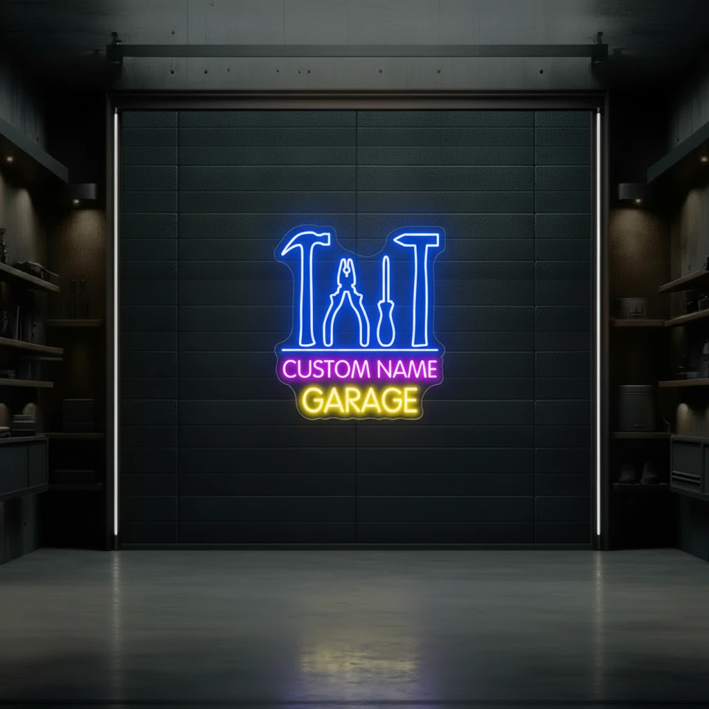 Custom Name Garage Neon Garage Light Sign by Neonchics