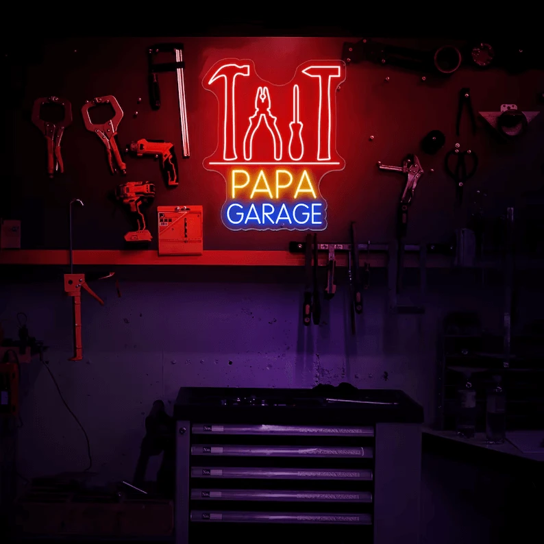 Custom Name Garage Neon Garage Light Sign by Neonchics