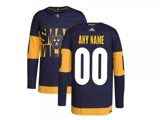 Custom Nashville Predators Black 2022 Stadium Series Jersey by Hockey David