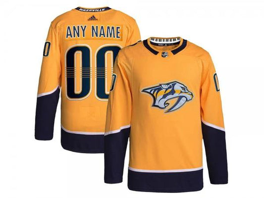 Custom Nashville Predators Gold Home Jersey by Hockey David