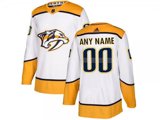 Custom Nashville Predators White Away Jersey by Hockey David