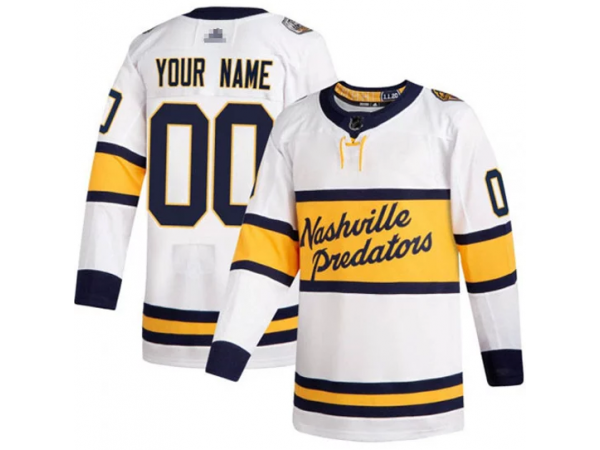 Custom Nashville Predators White Winter Classic Jersey by Hockey David