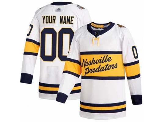 Custom Nashville Predators White Winter Classic Jersey by Hockey David