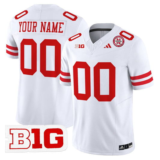 Custom Nebraska Cornhuskers Jersey Name, Number 2025 Stitched White by NCAA Football Jersey