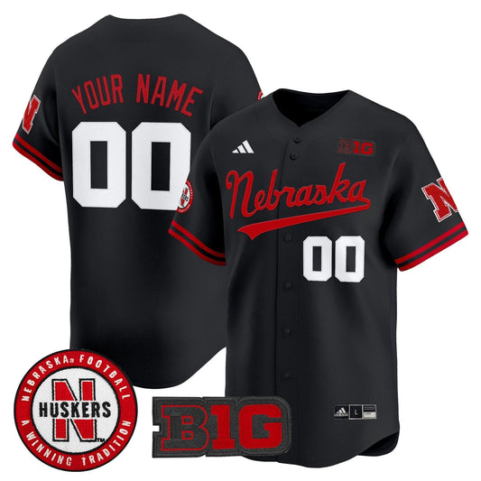 Custom Nebraska Cornhuskers Jersey Name, Number 2025 Vapor Baseball Black by My Store