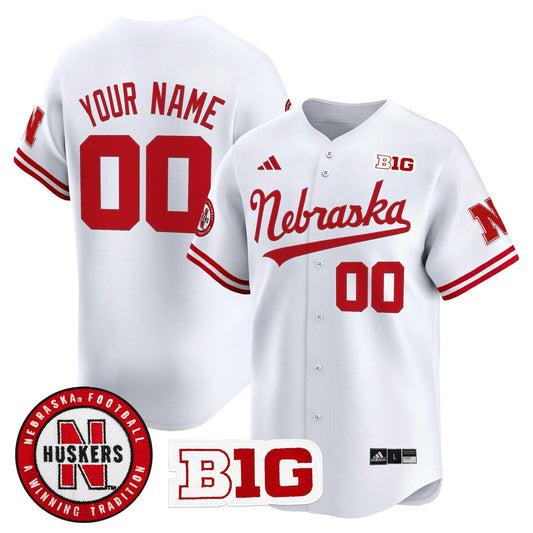 Custom Nebraska Cornhuskers Jersey Name, Number 2025 Vapor Baseball White by My Store
