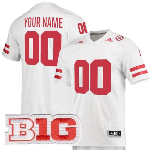 Custom Nebraska Cornhuskers Jersey Name and Number College Football White Premier – All Stitched by My Store