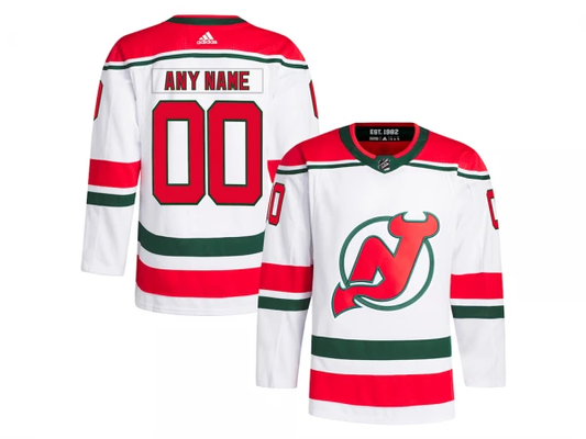 Custom New Jersey Devils White Alternate Jersey by Hockey David
