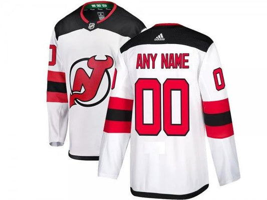 Custom New Jersey Devils White Away Jersey by Hockey David